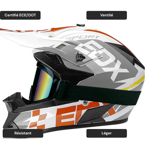 Casque moto cross intégral tout terrain - TrailForce