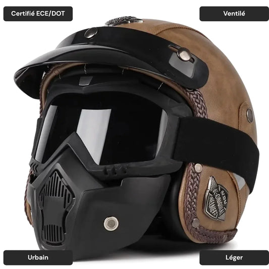 Casque moto vintage 3/4 - Cruiser