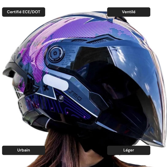 Casque moto Jet à double visière - Cosmo2