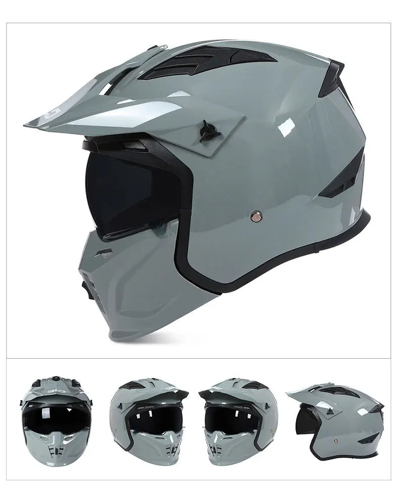 Casque moto cross intégral à mentonnière amovible -  AeroFlex