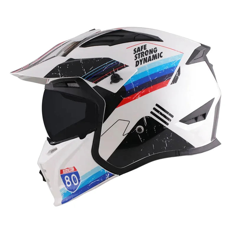 Casque moto cross intégral à mentonnière amovible -  AeroFlex