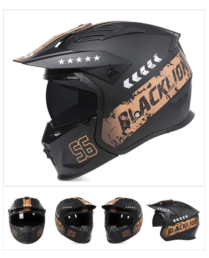 Casque moto cross intégral à mentonnière amovible -  AeroFlex