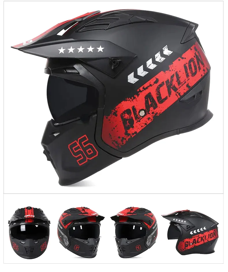 Casque moto cross intégral à mentonnière amovible -  AeroFlex