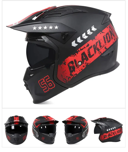 Casque moto cross intégral à mentonnière amovible -  AeroFlex