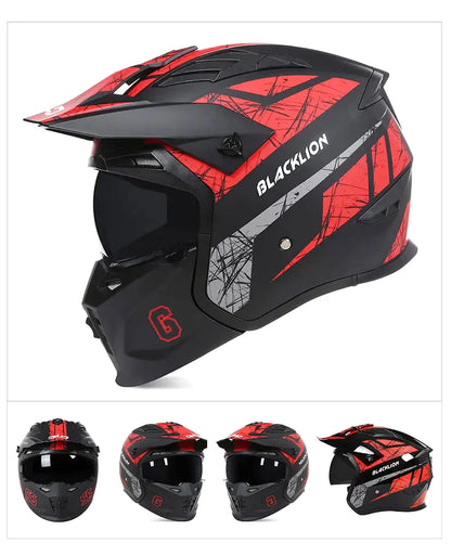 Casque moto cross intégral à mentonnière amovible -  AeroFlex