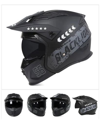 Casque moto cross intégral à mentonnière amovible -  AeroFlex