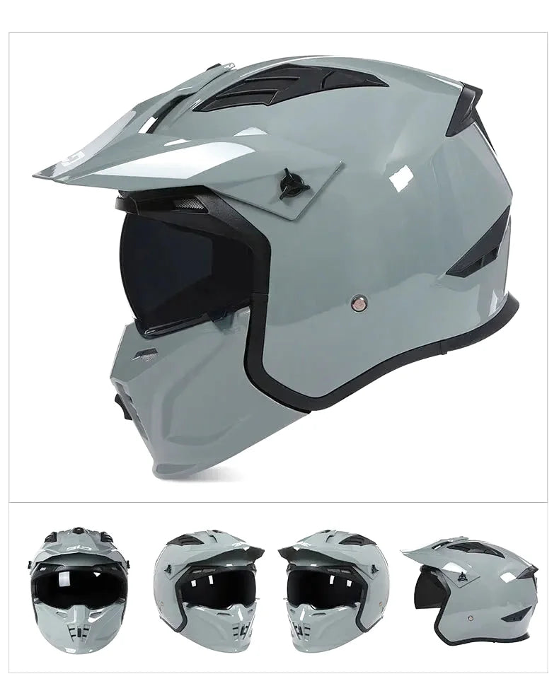 Casque moto cross intégral à mentonnière amovible -  AeroFlex