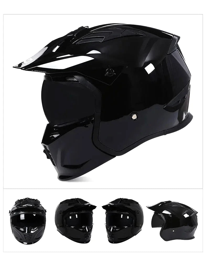 Casque moto cross intégral à mentonnière amovible -  AeroFlex