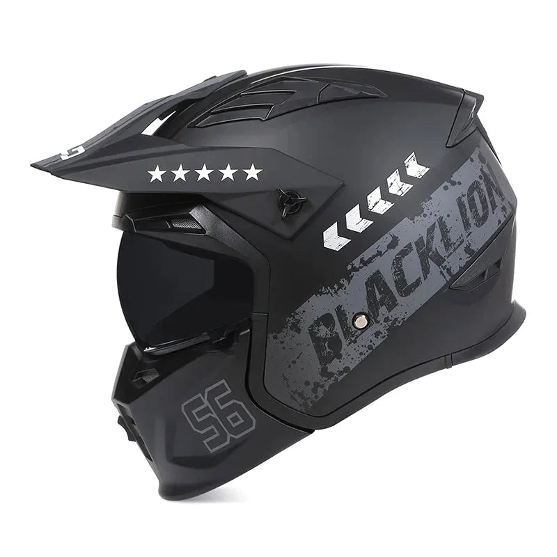 Casque moto cross intégral à mentonnière amovible -  AeroFlex