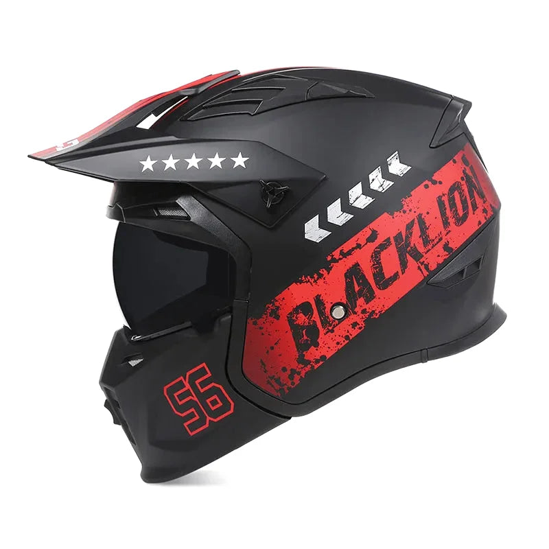Casque moto cross intégral à mentonnière amovible -  AeroFlex