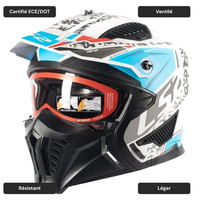 Casque moto cross modulable 3/4 - Drifter