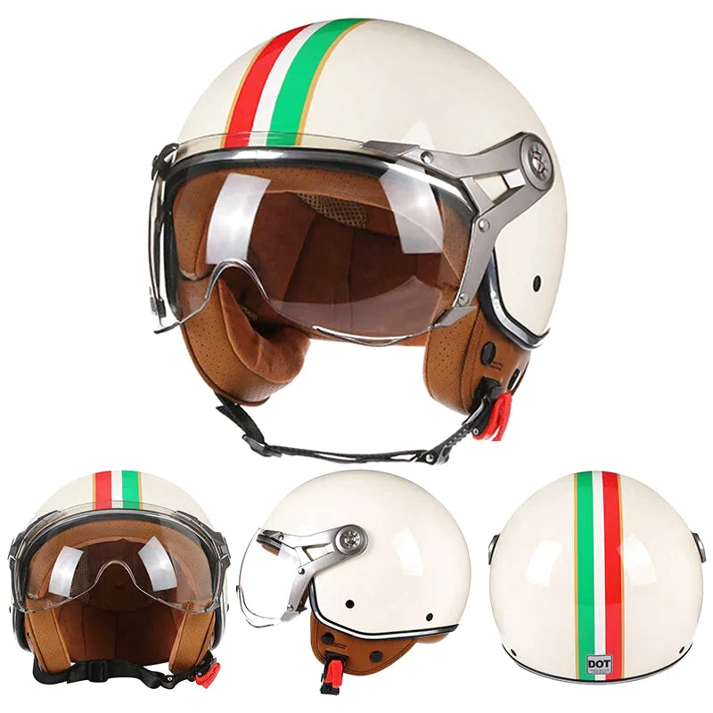 Casque moto jet 3/4 - Rétro Chopper