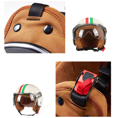 Casque moto jet 3/4 - Rétro Chopper