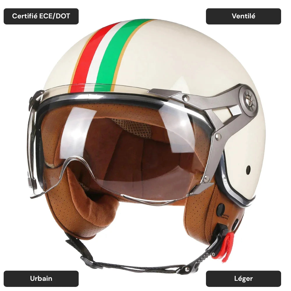 Casque moto jet 3/4 - Rétro Chopper