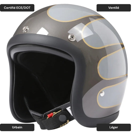 Casque moto jet 500TX élégant -  Horizon