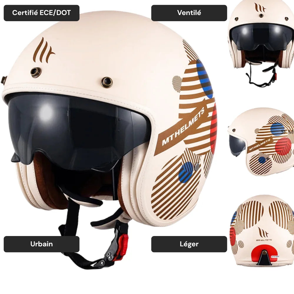Casque moto jet élégant - Riviera