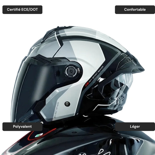 Casque moto modulable 3/4 double visière - Cosmo