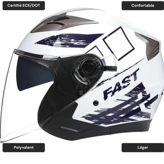 Casque moto modulable 3/4 double visière - Horizon