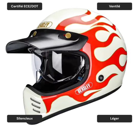 Casque moto vintage intégral rétro -  Classic Racer