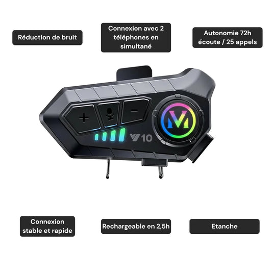 Intercom moto Bluetooth réduction de bruit - Connect